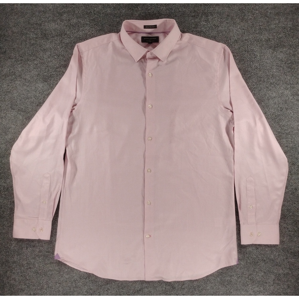 Banana Republic Minimalist Preppy Dress Shirt XL Pima Cotton Slim Fit Business
